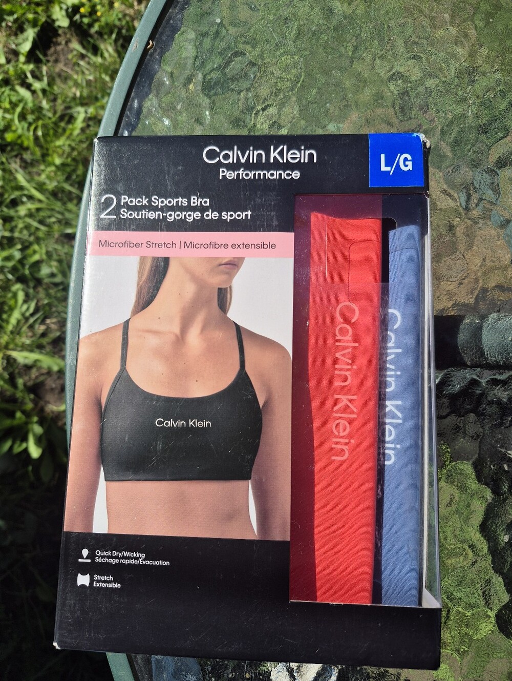 Calvin Klein 2-Pack Performance Sports Bras – Black, Red & Blue